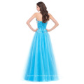 Grace Karin Mulheres Strapless Tulle Heavy Beaded Strapless Long Blue Vestidos de baile grátis 2016 CL3519-3